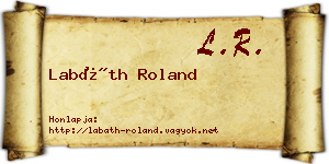 Labáth Roland névjegykártya